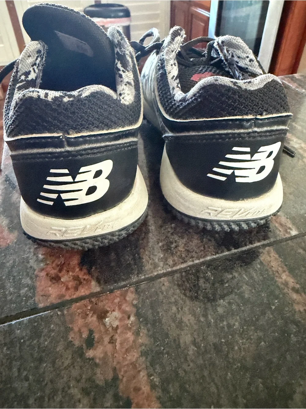 New Balance 4040 Youth Baseball Turf Shoes Size 1.5 Digital Camo Gray Black